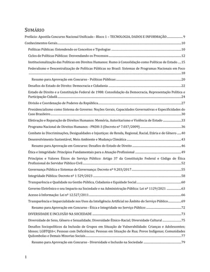 Apostila CNU Bloco 2 - Tecnologia, Dados e Informação AGU Apostila CNU Bloco 2 - Tecnologia CNU APOSTILA CNU bloco 2 COMO PASSAR CONCURSO PÚBLICO Dados e Informação DICAS APROVAÇÃO CONCURSO PÚBLICO FUNAI IBGE INCRA MAPA MCTI MGI MS PREVI Apostila Nacional estudar concurso público material apostila pdf gratis dicas passar